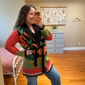 NWT Tuckernuck DX Collection Tiger Belted Cardigan Sweater Jungle Large